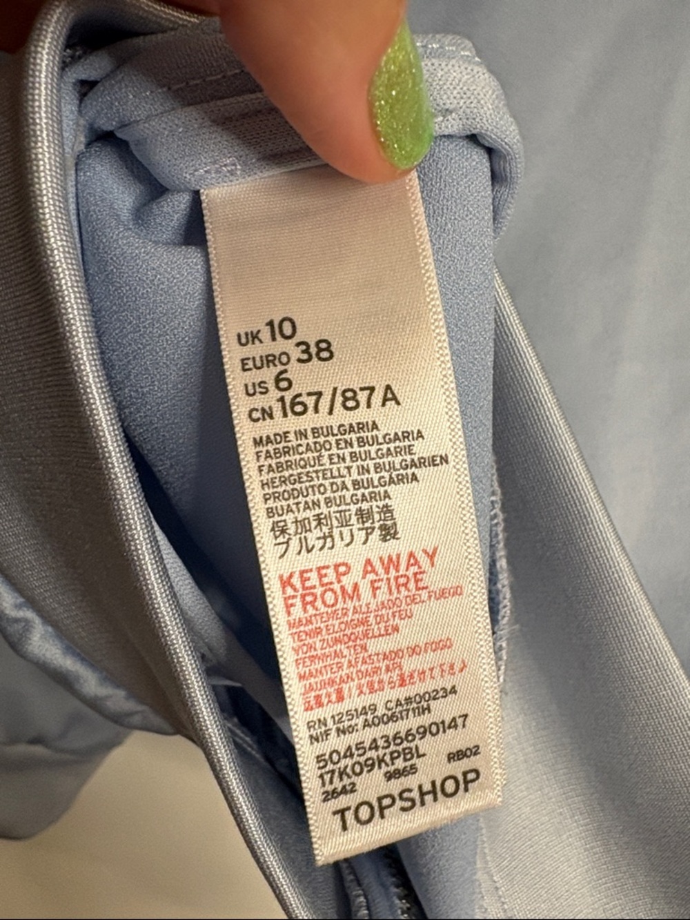 Topshop Pale Blue Zip-Up Bomber Jacket - Picture 4 of 4